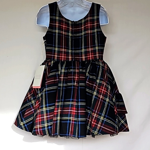 HARAJUKU MINI | NWT! Plaid Square Neck Mini Dress with Tiered Ruffle Skirt - Picture 6 of 15